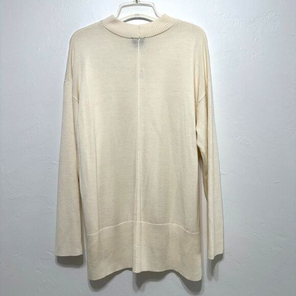 NWT Talbots Sweater Merino Wool Tight Knit Mockneck Pullover Cream Women sz XL - Picture 10 of 10